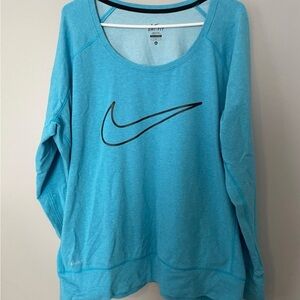 Nike Dri Fit Women’s Blue Comfy Fit Long Sleeve pullover sweatshirt size XL